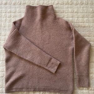 Madewell Ribbed Turtleneck Sweater, S, GUC, Clay Pink